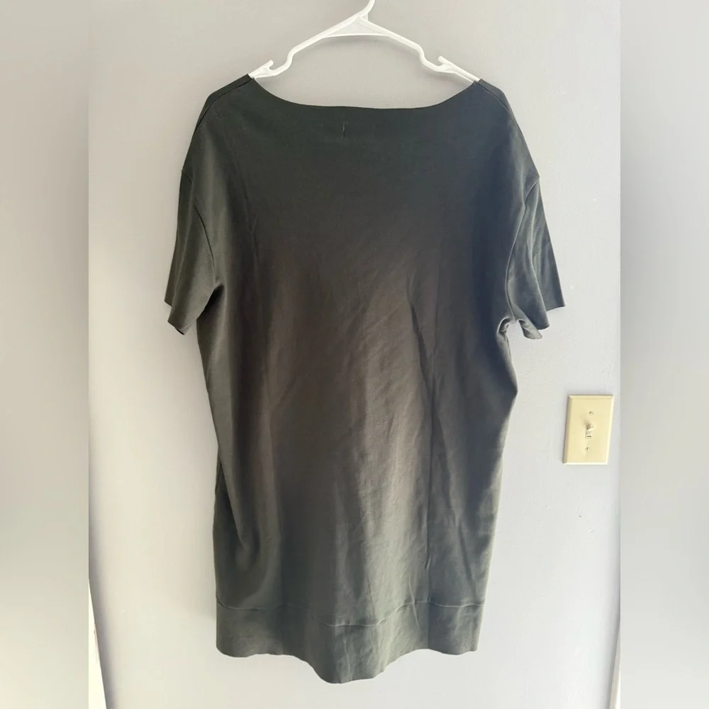 Something Somewhere Womens T Shirt Dress SZ M/L Olive Green New Mini 100% Cotton